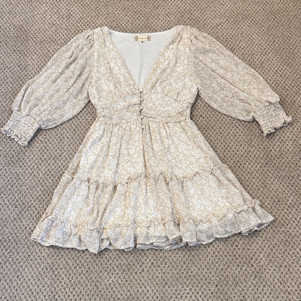 Altar'd State Beige Floral Mini Dress